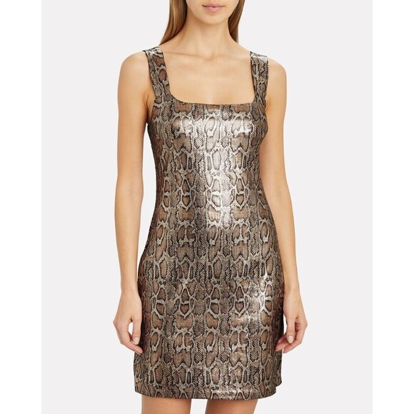 L'AGENCE Dress Auden Sequin Leopard Sleeveless Mini *** - Picture 4 of 15